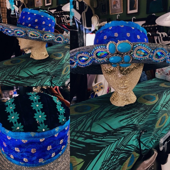 Custom Blue Exotic Boho Hat main image 5